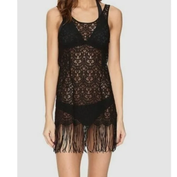 NWT L'agent By Agent Provocateur Karrie Fringe Swimsuit Cover-Up Size M - Picture 1 of 7
